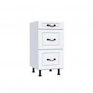 Corp inferior 40 cu 3 sertare metalice greutate Zebra MDF alb Corp inferior 40 cu 3 sertare metalice greutate Zebra MDF alb